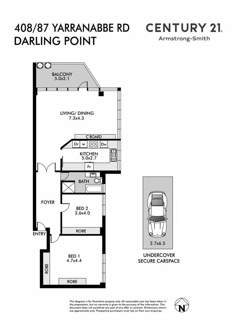 Floorplan of Homely apartment listing, 408/87 Yarranabbe Road, Darling Point NSW 2027