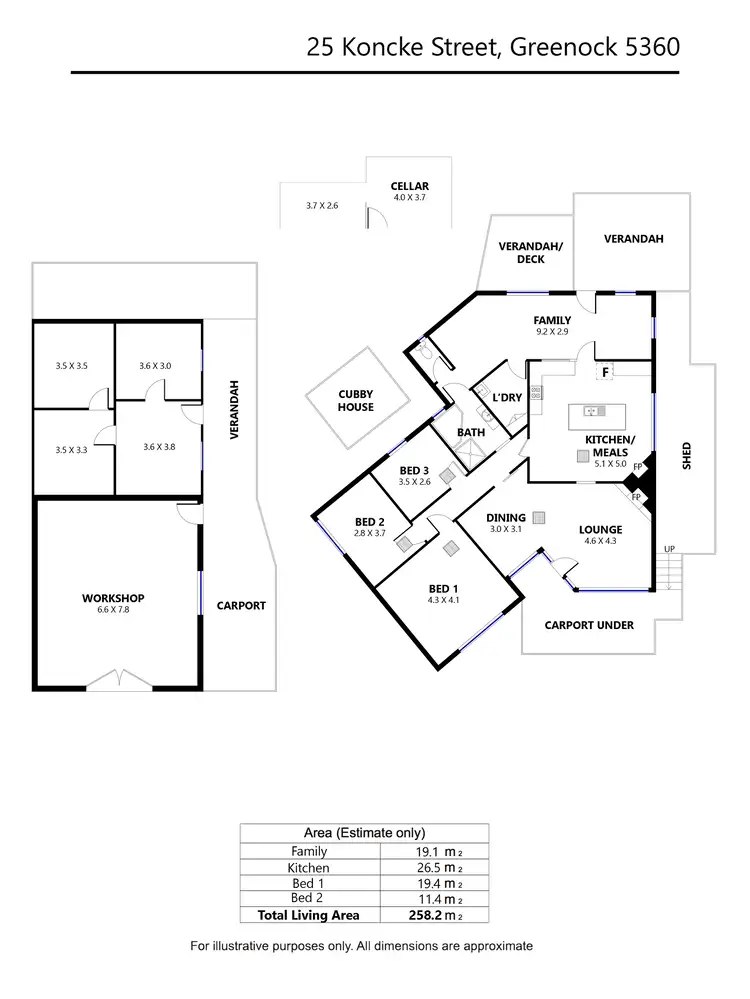 Floorplan of Homely house listing, 25 Koncke Street, Greenock SA 5360