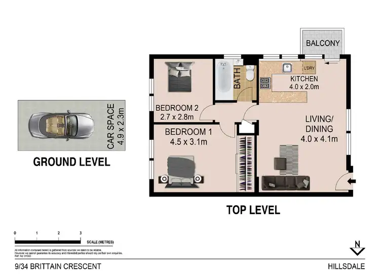 Floorplan of Homely apartment listing, 9/34 Brittain Crescent, Hillsdale NSW 2036