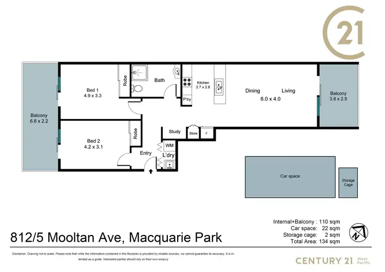 Floorplan of Homely apartment listing, 812/5 Mooltan Avenue, Macquarie Park NSW 2113