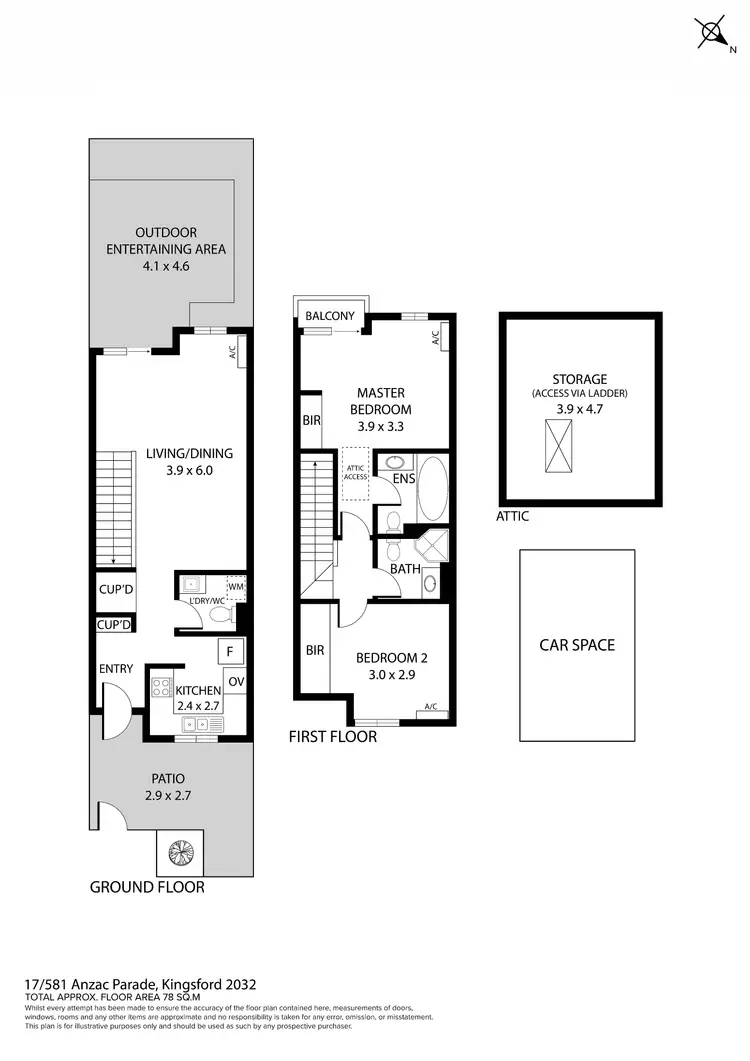 Floorplan of Homely townhouse listing, 17/581-583 Anzac Parade, Kingsford NSW 2032