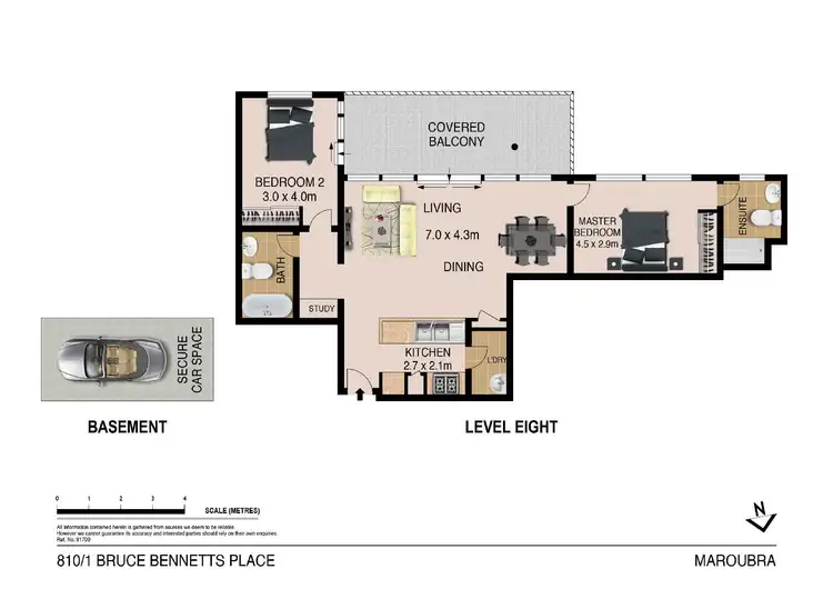 Floorplan of Homely apartment listing, 810/1 Bruce Bennetts Place, Maroubra NSW 2035