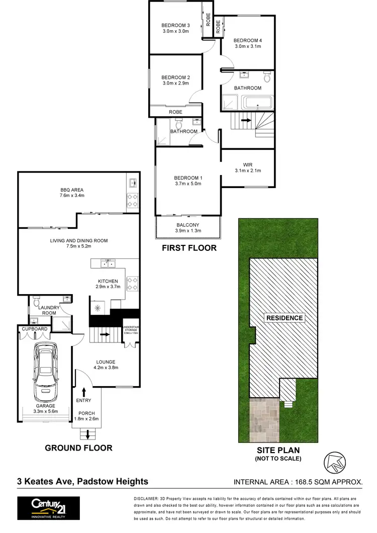 Floorplan of Homely semi-detached listing, 3 Keates Avenue, Padstow Heights NSW 2211