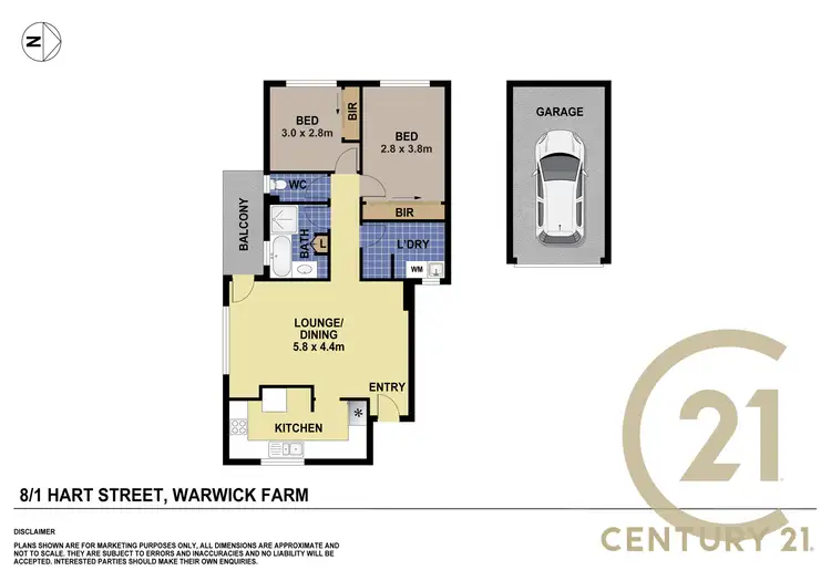Floorplan of Homely unit listing, 8/1 Hart Street, Warwick Farm NSW 2170
