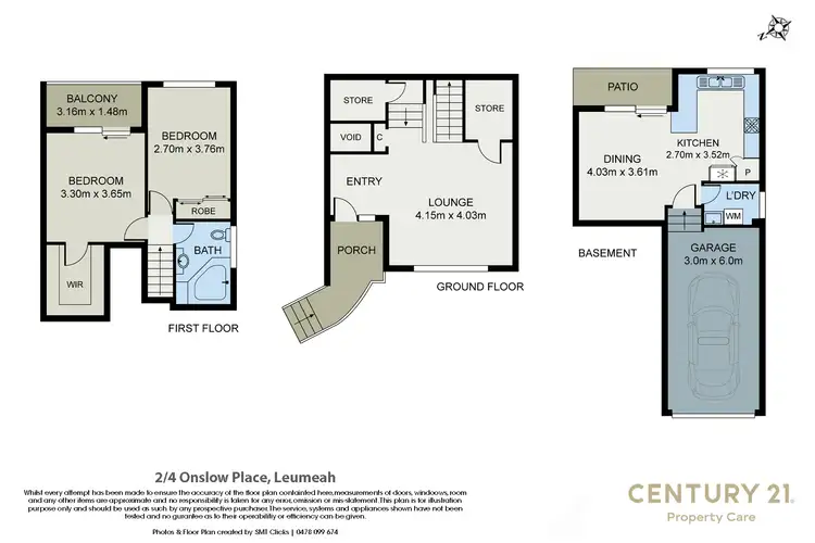 Floorplan of Homely semi-detached listing, 2/4 Onslow Place, Leumeah NSW 2560