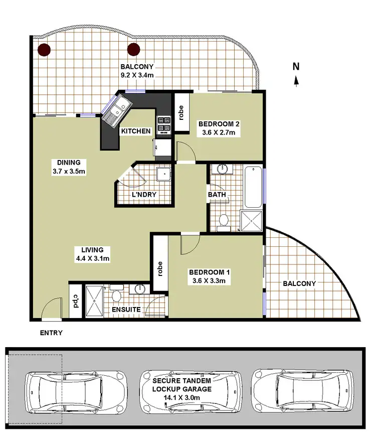 Floorplan of Homely apartment listing, 2/557 Mowbray Road, Lane Cove NSW 2066