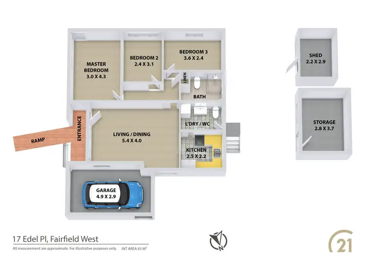Floorplan of Homely house listing, 17 Edel Place, Fairfield West NSW 2165