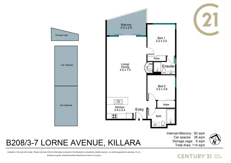 Floorplan of Homely apartment listing, B208/3-7 Lorne Avenue, Killara NSW 2071