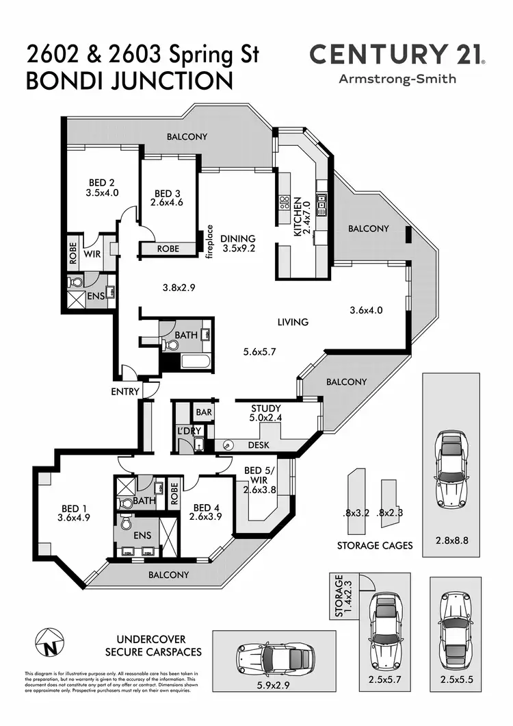 Floorplan of Homely apartment listing, 2602 and 2603/71 Spring Street, Bondi Junction NSW 2022
