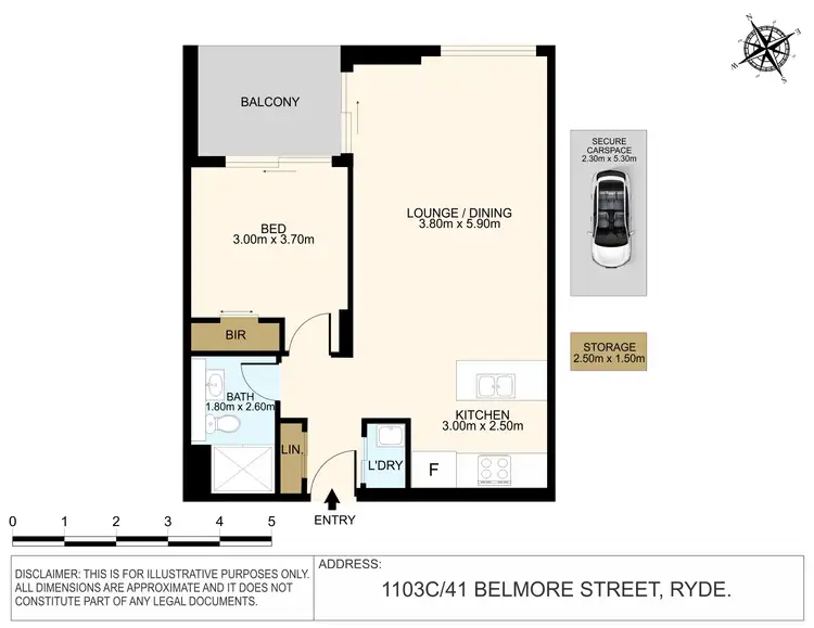 Floorplan of Homely apartment listing, C1103/41-45 Belmore St, Ryde NSW 2112