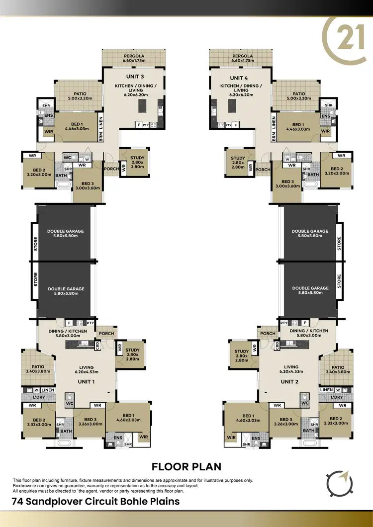 Floorplan of Homely block of units listing, 74 Sandplover Circuit, Bohle Plains QLD 4817