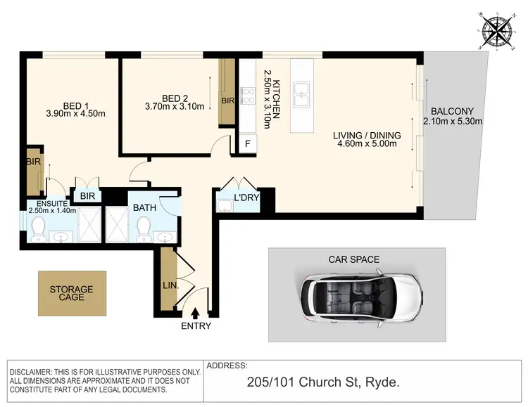 Floorplan of Homely apartment listing, 205/101 Church Street, Ryde NSW 2112