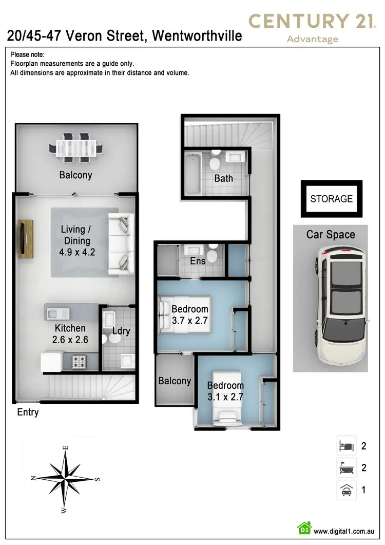 Floorplan of Homely apartment listing, 20/45-47 Veron Street, Wentworthville NSW 2145