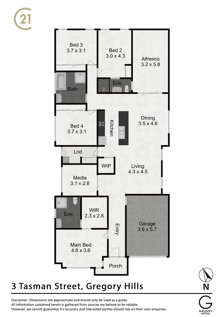 Floorplan of Homely house listing, 3 Tasman Street, Gregory Hills NSW 2557