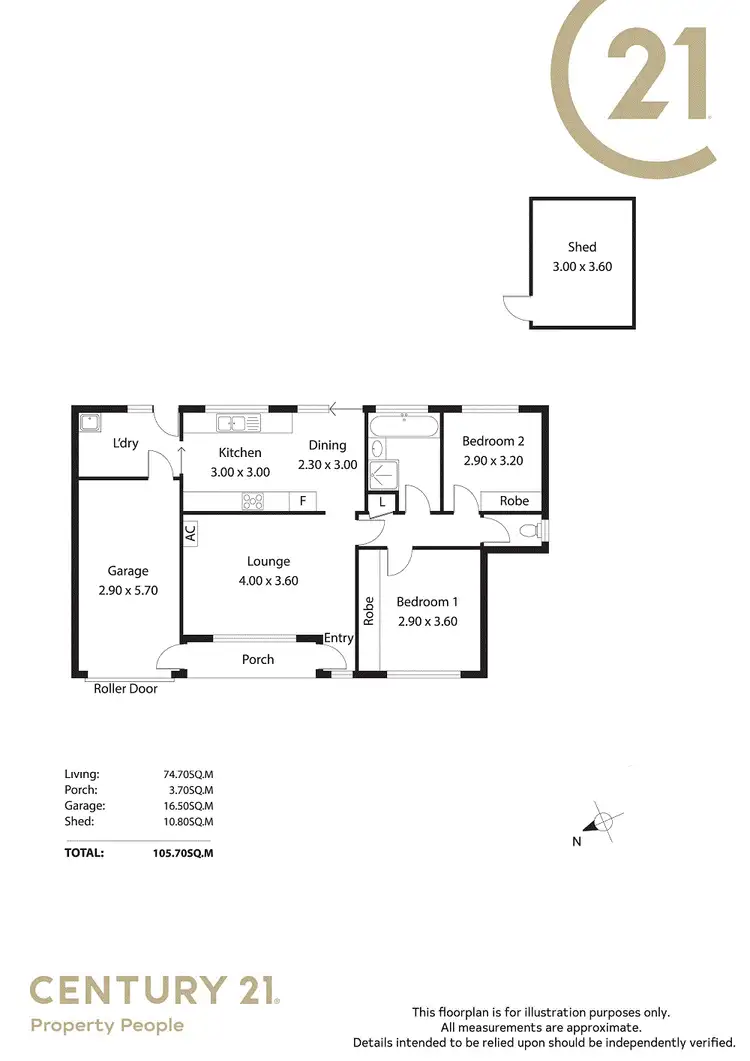 Floorplan of Homely unit listing, 4/3 Jessica Street, Salisbury East SA 5109
