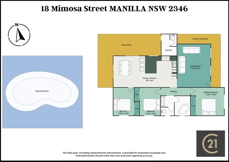 Floorplan of Homely house listing, 18 Mimosa Street, Manilla NSW 2346