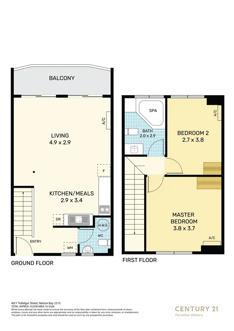 Floorplan of Homely unit listing, 40/1 Trafalgar Street, Nelson Bay NSW 2315
