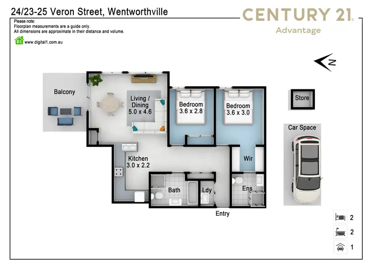 Floorplan of Homely apartment listing, 24/23-25 Veron Street, Wentworthville NSW 2145