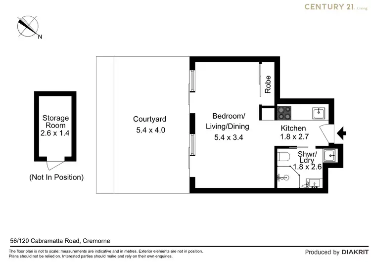 Floorplan of Homely studio listing, 56/120 Cabramatta Road, Cremorne NSW 2090