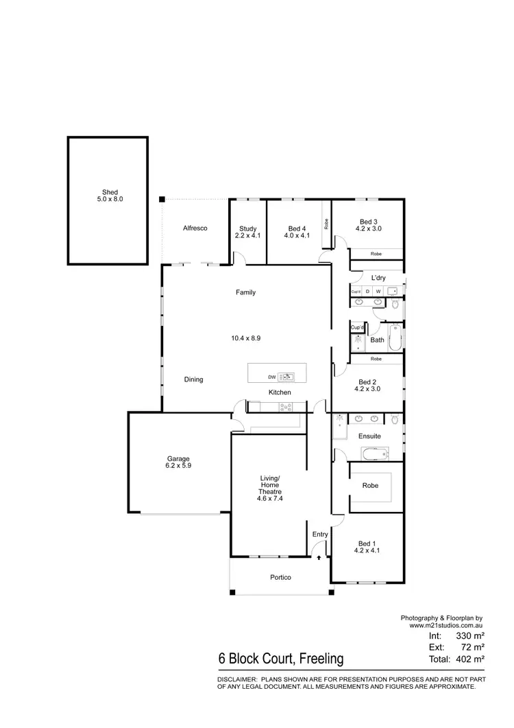 Floorplan of Homely house listing, 6 Block Court, Freeling SA 5372