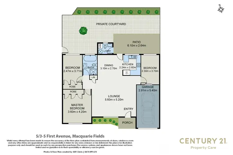 Floorplan of Homely villa listing, 5/3-5 First Avenue, Macquarie Fields NSW 2564