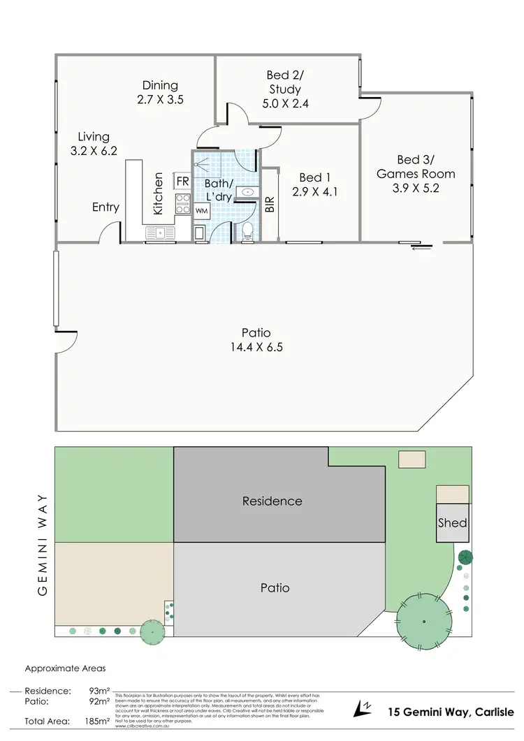 Floorplan of Homely house listing, 15 Gemini Way, Carlisle WA 6101