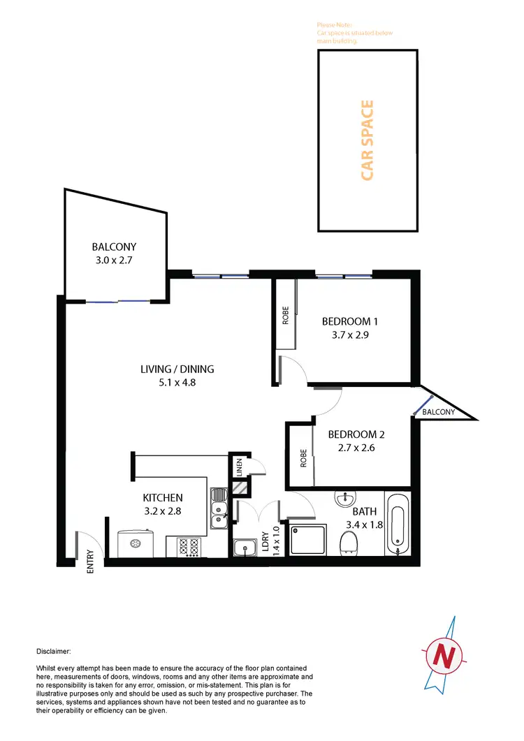 Floorplan of Homely unit listing, 22/2 Wentworth Ave, Toongabbie NSW 2146