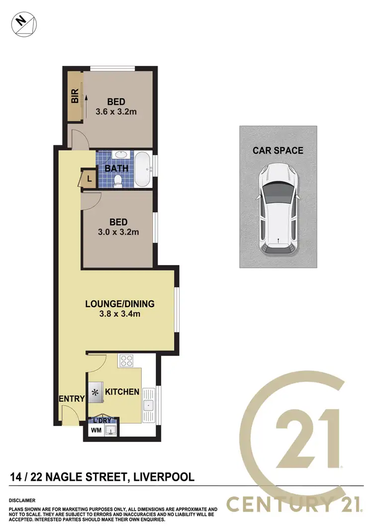 Floorplan of Homely unit listing, 14/22 Nagle Street, Liverpool NSW 2170