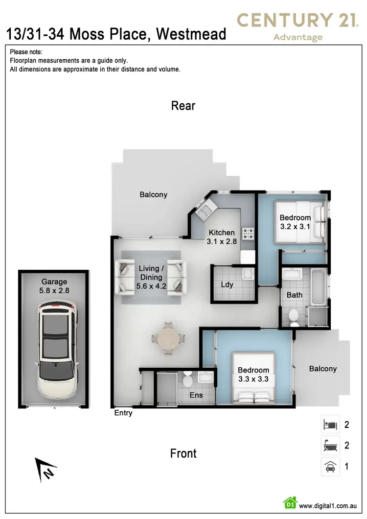 Floorplan of Homely apartment listing, 13/31-34 Moss Place, Westmead NSW 2145
