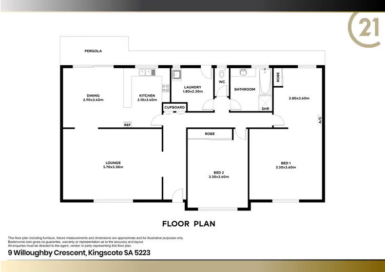 Floorplan of Homely house listing, 9 Willoughby Crescent, Kingscote SA 5223