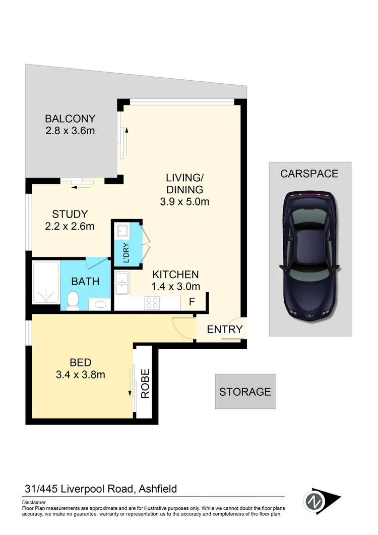 Floorplan of Homely apartment listing, 31/445-455 Liverpool Road, Ashfield NSW 2131