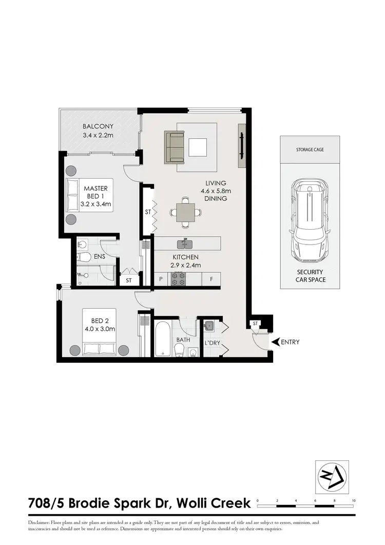 Floorplan of Homely apartment listing, 708/5 Brodie Spark Drive, Wolli Creek NSW 2205