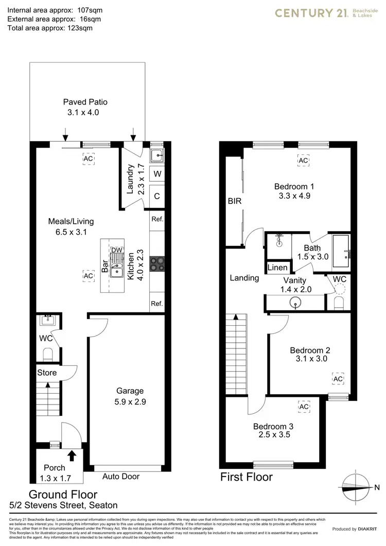 Floorplan of Homely townhouse listing, 5/2 Stevens Street, Seaton SA 5023