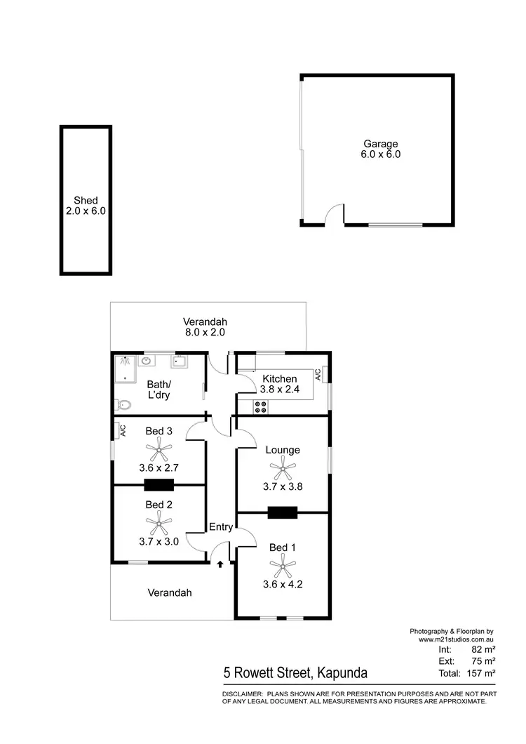 Floorplan of Homely house listing, 5 Rowett Street, Kapunda SA 5373