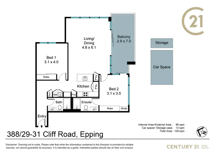 Floorplan of Homely apartment listing, 388/29-31 Cliff Road, Epping NSW 2121