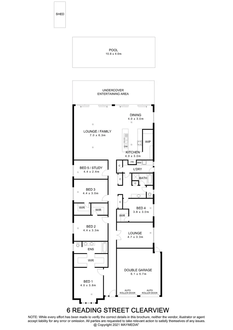Floorplan of Homely house listing, 6 Reading Avenue, Clearview SA 5085