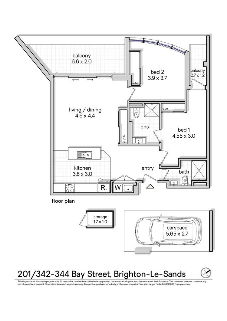 Floorplan of Homely apartment listing, 201/342 Bay Street, Brighton-Le-Sands NSW 2216