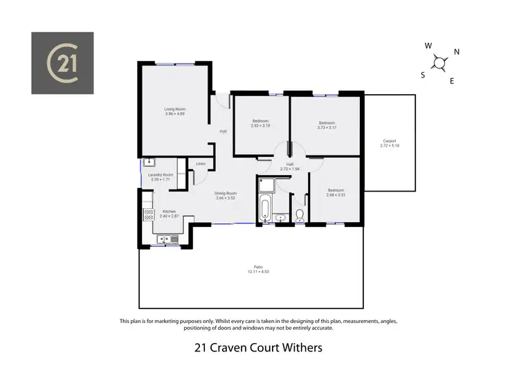 Floorplan of Homely house listing, 21 Craven Court, Withers WA 6230