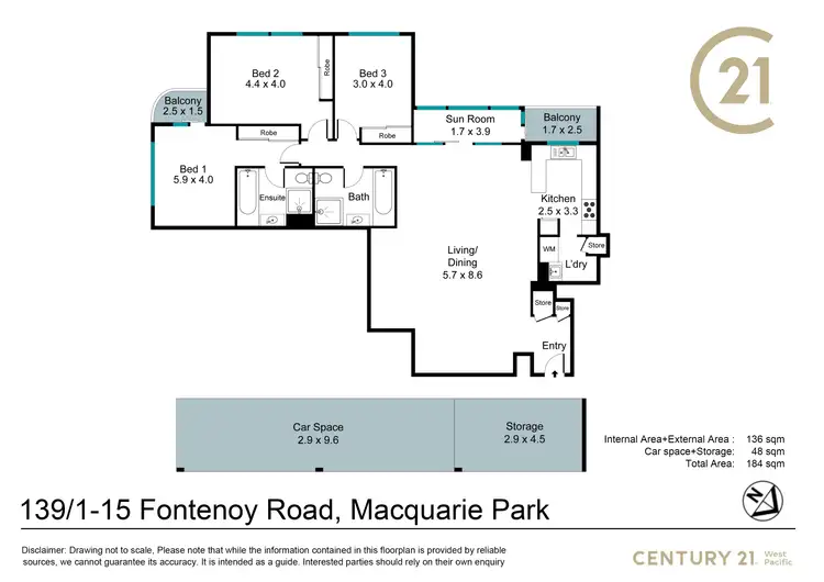 Floorplan of Homely apartment listing, 139/1-15 Fontenoy Road, Macquarie Park NSW 2113