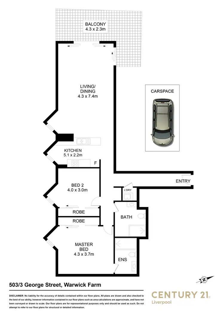 Floorplan of Homely apartment listing, 503/3 George Street, Warwick Farm NSW 2170