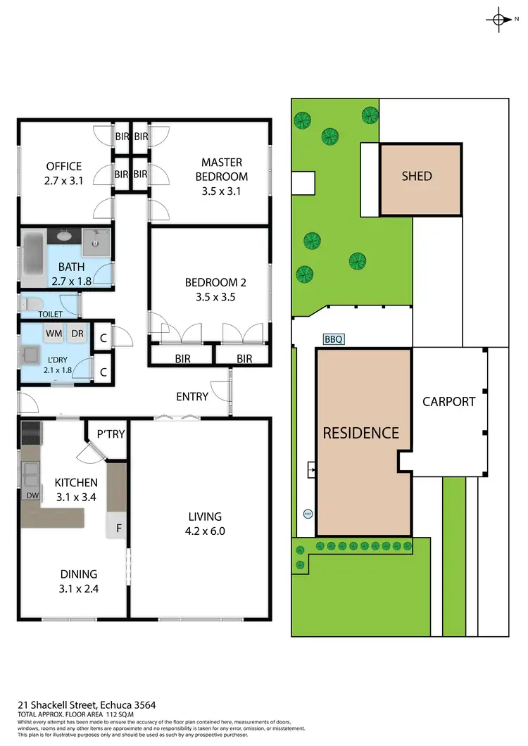 Floorplan of Homely house listing, 21 Shackell Street, Echuca VIC 3564