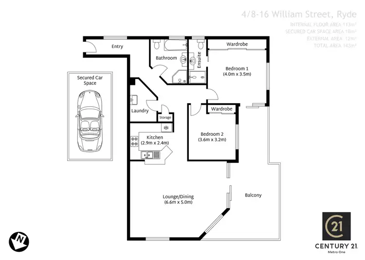 Floorplan of Homely apartment listing, 4/8-16 William Street, Ryde NSW 2112