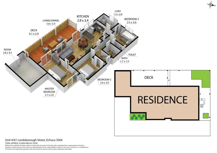 Floorplan of Homely unit listing, 4/61 Landsborough Street, Echuca VIC 3564
