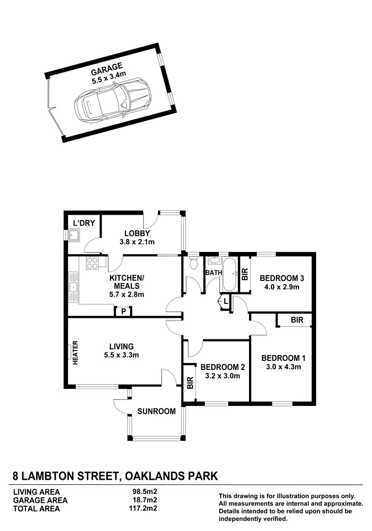 Floorplan of Homely house listing, 8 Lambton Street, Oaklands Park SA 5046
