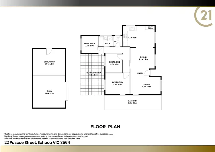 Floorplan of Homely house listing, 22 Pascoe Street, Echuca VIC 3564