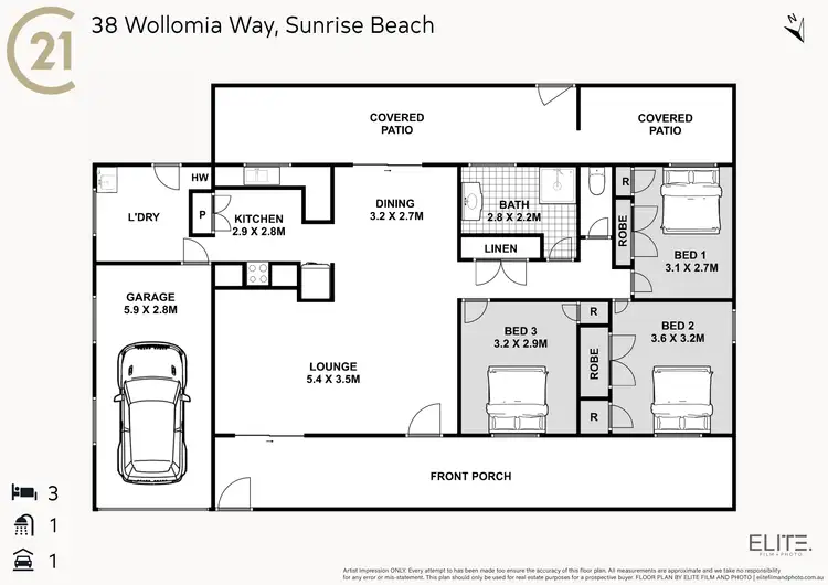 Floorplan of Homely house listing, 38 Wollomia Way, Sunrise Beach QLD 4567