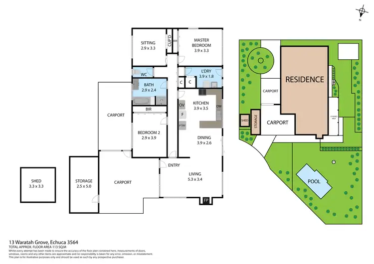 Floorplan of Homely house listing, 13 Waratah Grove, Echuca VIC 3564