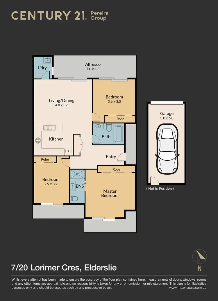 Floorplan of Homely townhouse listing, 7/20 Lorimer Crescent, Elderslie NSW 2570