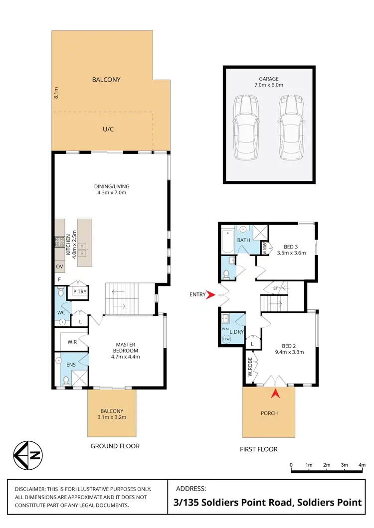Floorplan of Homely apartment listing, 3/135 Soldiers Point Rd, Soldiers Point NSW 2317