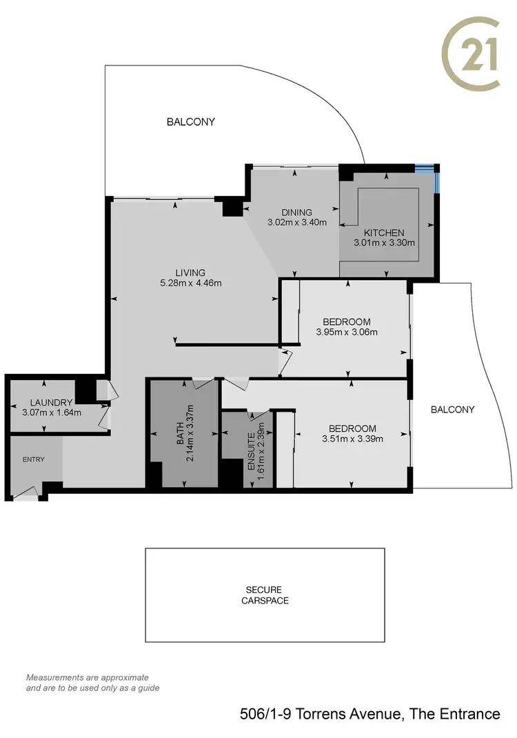 Floorplan of Homely unit listing, 506/1-9 Torrens Avenue, The Entrance NSW 2261